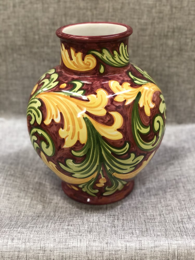 Ornato Vase - AGATA TREASURES bordeaux green and yellow