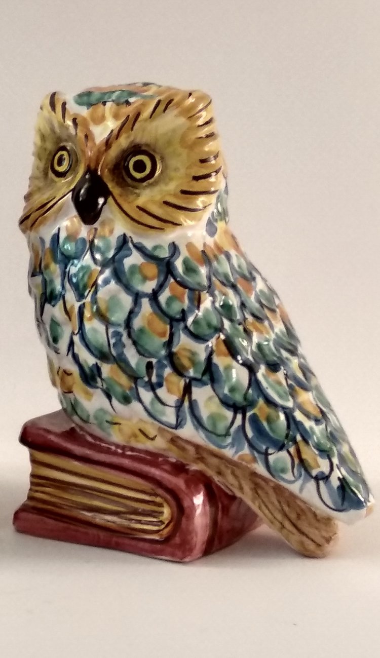 The Owl Bookend - AGATA TREASURES RIGHT / Red