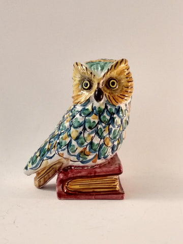 The Owl Bookend - AGATA TREASURES LEFT / Red