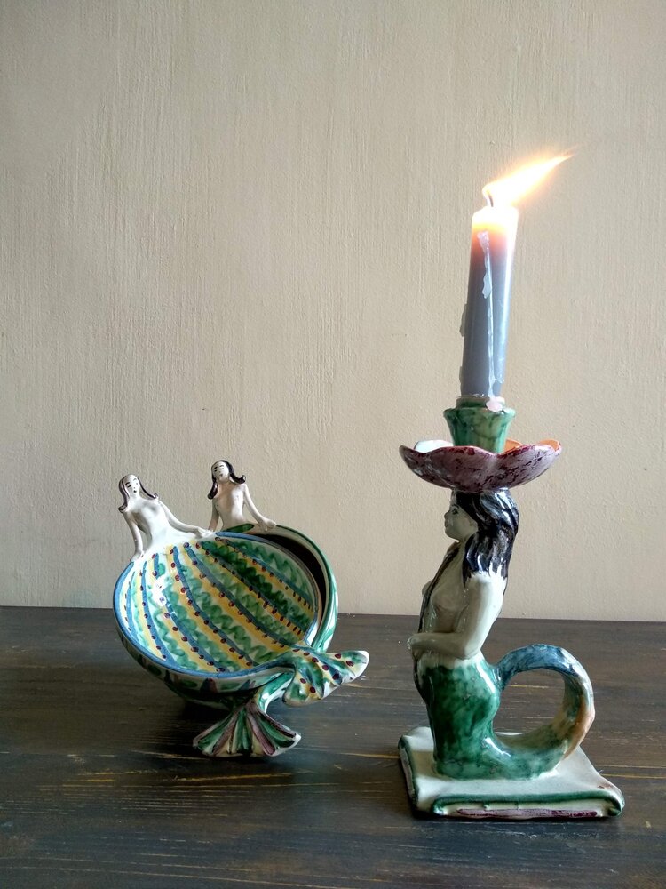 Mermaid Candle Holder - AGATA TREASURES
