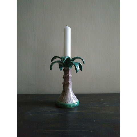 Palmetto Candle Holder - AGATA TREASURES Cm 20 / Green and Brown