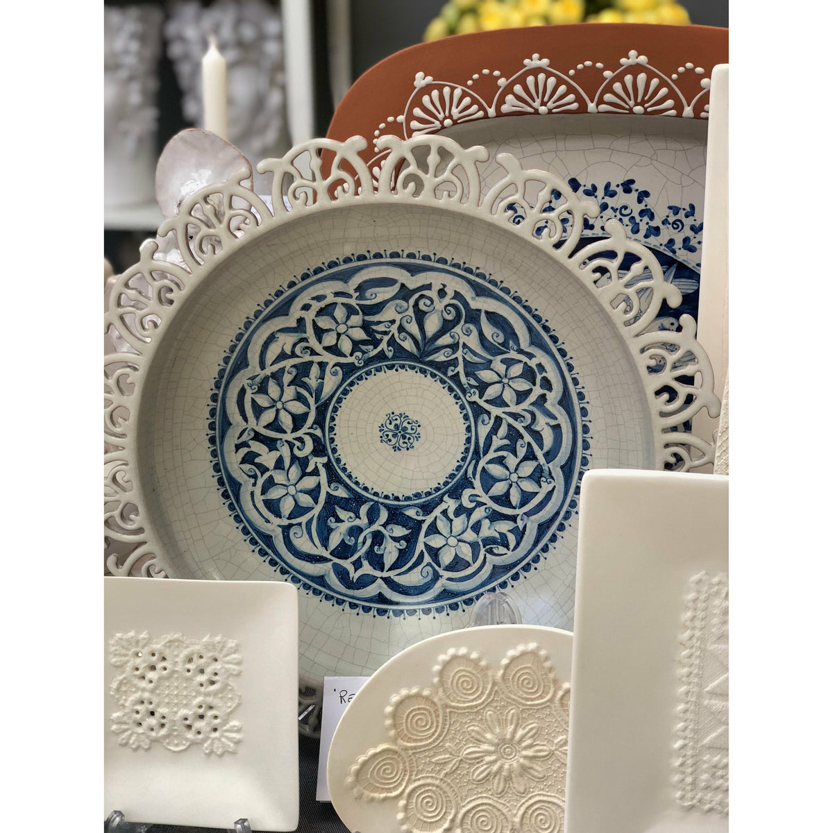 The White And Blue Lace Plate - AGATA TREASURES